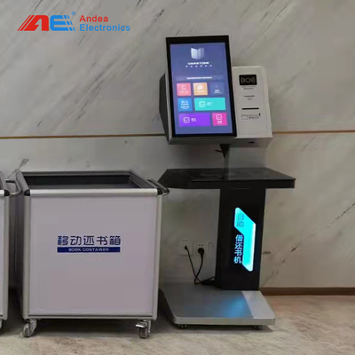 Tùy chỉnh 23,6 inch UHF tự động thông minh Tự phục vụ Sách thư viện RFID Thiết bị đầu cuối mượn và trả sách với máy quét thẻ